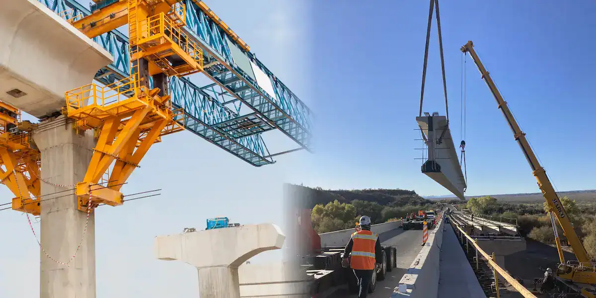 bridge launching gantry and traditional bridge erection methods