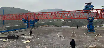 Projeto Etiópia: Instalação bem-sucedida de um lançador de feixe de 120 toneladas e 40 metros.