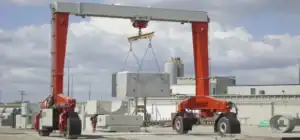 HSBRIDGE 50t Straddle Carrier Dubai Precast Beam Handling Case Study